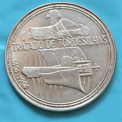 1000 Escudos 1994 Tratado De Tordesilhas Prata Cascais E Estoril