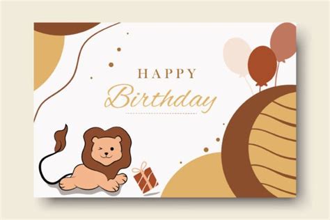 Animal Birthday Card Template Background Graphic by febianaputri123 ...