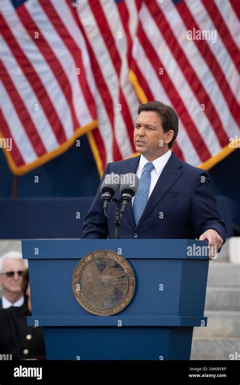 Gov Ron Desantis Gives A Speech After Being Sworn In For His Nd Term