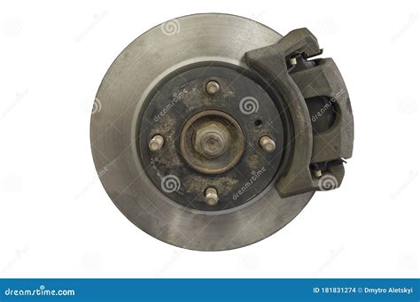 Disc Brake Mechanism Of The Car Isolate On A White Background Stock