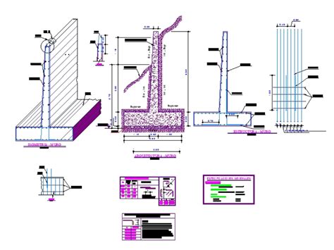 Muro de contención en AutoCAD Descargar CAD gratis 83 24 KB Bibliocad