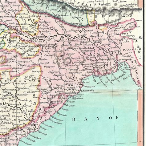 Historic map cruchley map of india 1850 vintage wall art – Artofit