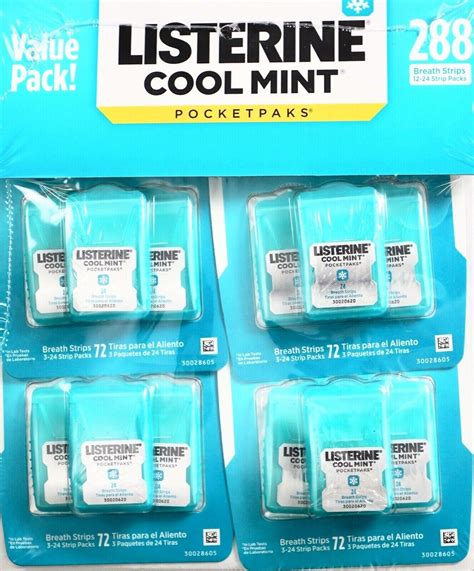 Listerine Cool Mint Pocketpaks On The Go Freshness Breath Strips