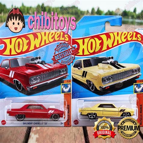 MERAH Hot Wheels Chevy Chevelle SS Red Yellow Muscle Mania Original Mattel Shopee