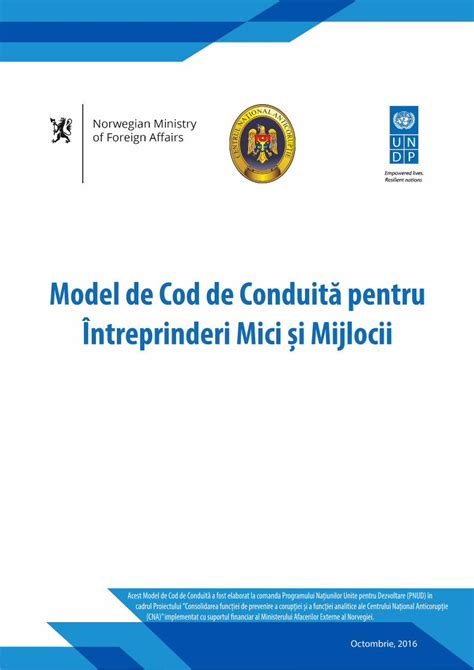 PDF Model de Cod de Conduită pentru anticoruptie md de Cod de