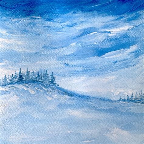 Winter Snowfall Scenery Painting - Easy Winter Painting Ideas For Beginners