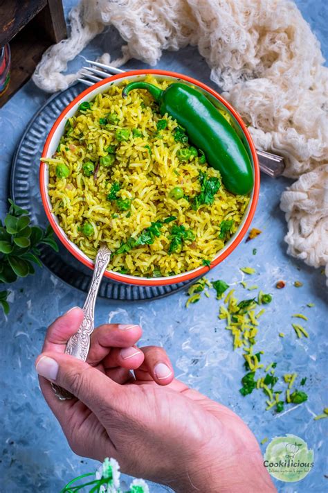 Green Peas Pulao Recipe Matar Pulao Recipe Cookilicious