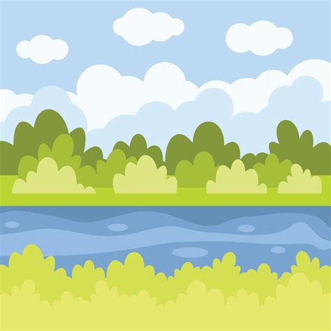 River Bank Landscape Isolated Background 24077794 Vector Art At Vecteezy