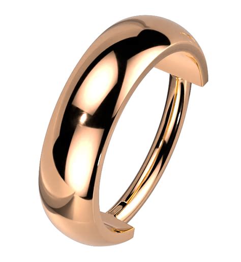 Rose Gold Pvd Smooth Titanium Hinged Segment Ring