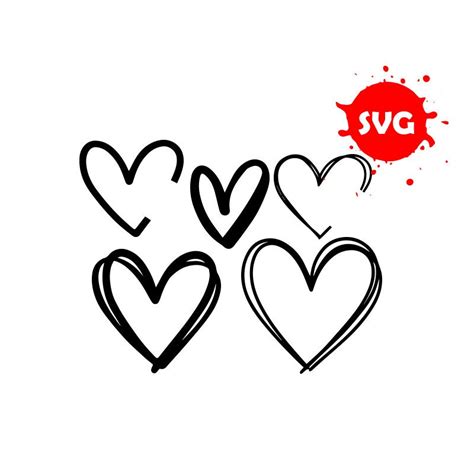 Heart Svg Bundle Heart Svg Hand Drawn Heart Svg Open Heart Svg