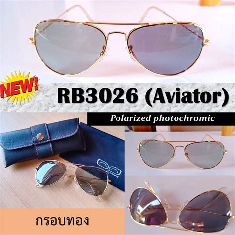 แว่นกันแดดโพลาไรซ์ ตัดแสง ขับรถตกปลา รุ่น Rb3026 ทรง Aviator เลนส์