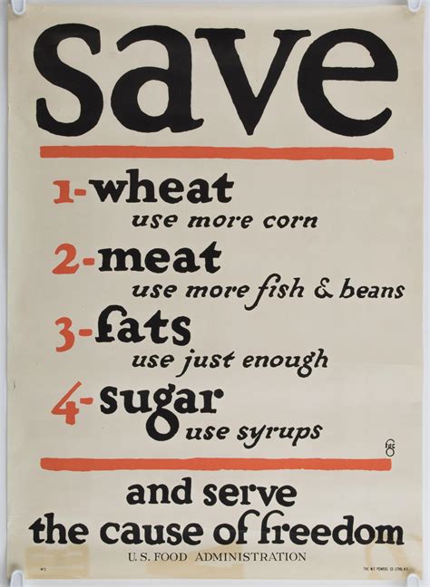 Lot - WORLD WAR I FOOD RATIONING POSTERS (2)