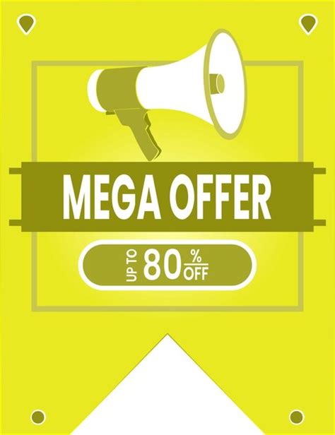 Mega Oferta Hasta El Ochenta Por Ciento De Descuento Vector Premium