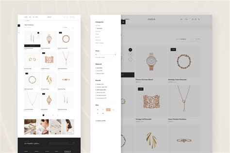 Axels Minimalist Jewelry E Commerce Website UI Figma Template Design