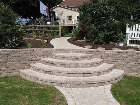 Creative Outdoor Stairs Options Using Allan Block Retaining Walls