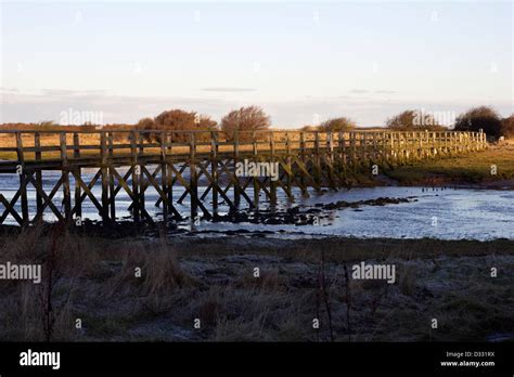 Footbridge at Aberlady nature reserve Stock Photo - Alamy