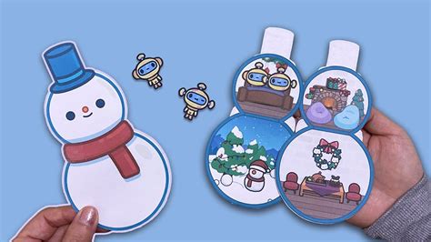 Christmas Diy Quite Book Toca Boca Crumpet Snowman Paper House