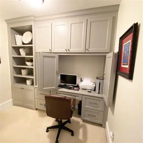 Built-In Office Cabinets With Storage - | Home office cabinets, Office ...