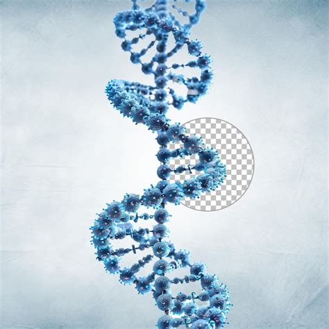 A Blue Dna Double Helix Isolated On Transparent Background Premium Ai