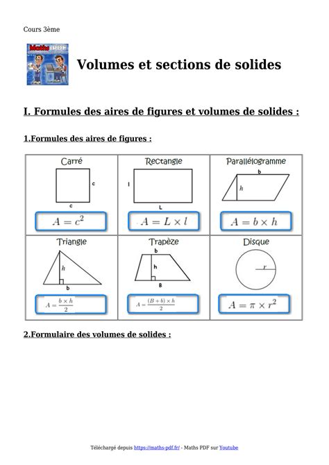 Solution Volumes Et Sections De Solides Cours De Maths En Eme A