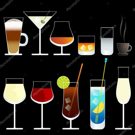 Vector Wine And Cocktail Glasses Stock Vector By ©lakalla 2747497