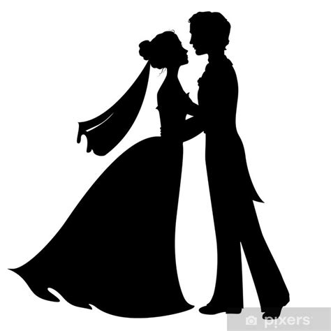 Poster Silhouettes De La Mariée Et Le Marié Pixersfr