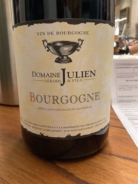 2019 Domaine Gérard Julien et Fils Côte de Nuits Villages France