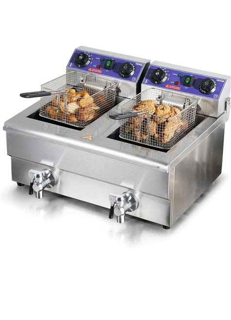 Vevor Commercial Electric Deep Fryer L W W Dual Removable Basket