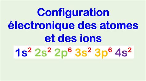 Configuration électronique des atomes et des ions YouTube