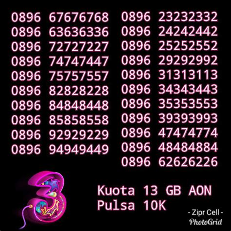 Jual NOCAN Nomor Cantik ABABABBA Kartu Perdana Simcard Tri Three 3 4G