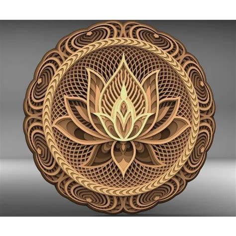 Mandala em mdf camadas Flor de Lótus MD028 Submarino