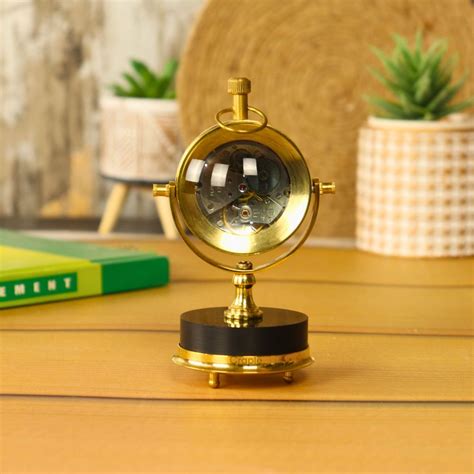 Moving Gears Victoria London Brass Table Clock