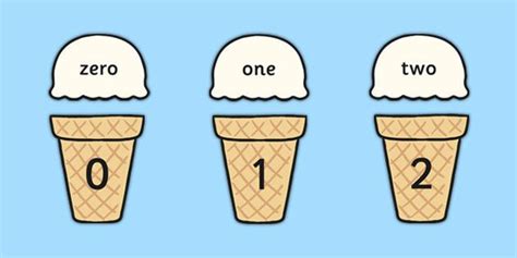 Ice Cream Cone Number And Word Matching Activity Ice Cream Ice Cream