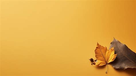 Premium AI Image | A leaf on a yellow background with the text " fall