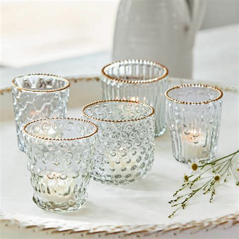 LOBERON Windlicht 5er Set Jarnac Klar Gold Shop Ambiente Mediterran