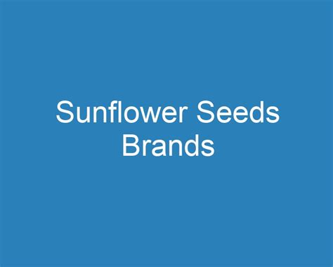 20 Best Sunflower Seeds Brands [2023] Curee