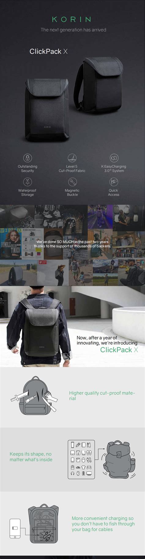 ClickPack X: Ultimate Anti-Theft, Slash-Proof Backpack