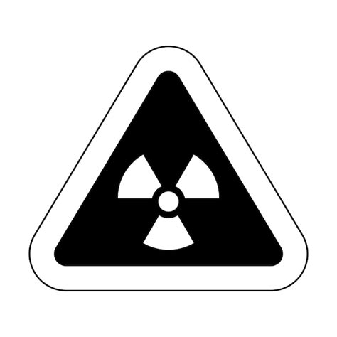 Radioactivo Blanco Negro Contorno Icono Triangular Se Al Nuclear Se Al