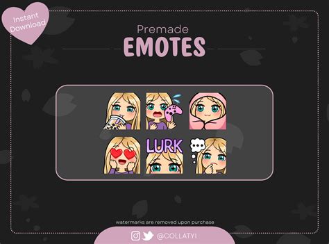 Blonde Hair Girl Emotes For Twitch Youtube Streamers Or Discord Etsy