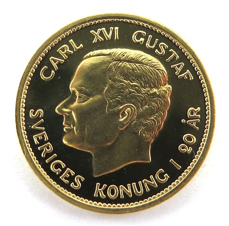 Guld Jubileumsmynt Kronor Carl Xvi Gustaf Auktion