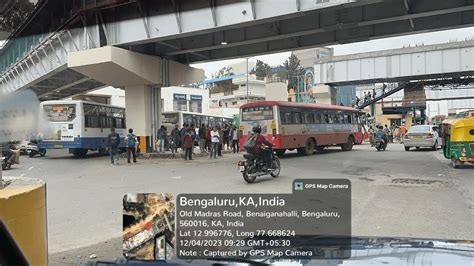 Bus stop shifted from KR Puram Bridge up-ramp to Benniganahalli Metro Station to free up traffic ...