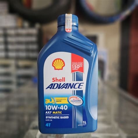 Jual Oli Motor Matic Shell Advance Ax7 Matic Scooter 10w 40 1 Liter