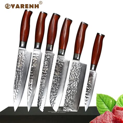 Aliexpress Buy 6 Pcs Kitchen Knives Set Damascus Steel Chef Knife