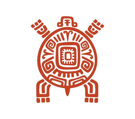 Azteca Maya T Tem Tortuga Maya Inca Tribal S Mbolo Vector En