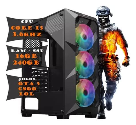 Pc Cpu Gamer Barato Core I5 3 8ghz 16gb Ssd 240gb Rx 580 8gb Frete grátis