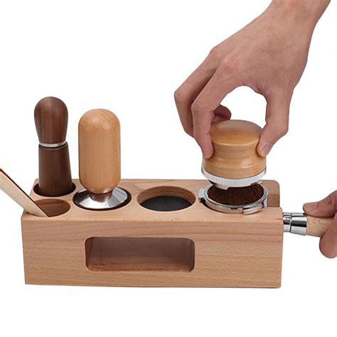 Julam Espresso Tamper Mat Wood Coffee Tamper Station Tamping Station