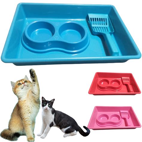 Kit Pet Para Gatos Caixa Comedouro Bebedouro Pazinha Shopee Brasil