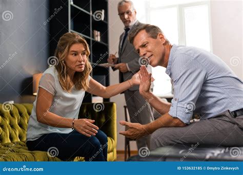 Couple Sorting Out Relationship During The Therapy Session Stock Image