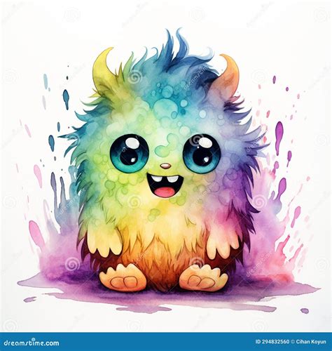 Cute Baby Monster Snapshot Innocent Joy Stock Illustration ...