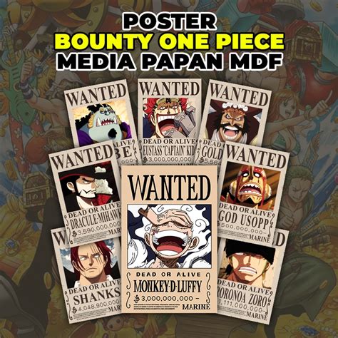 Jual Poster Bounty One Piece Poster Wanted One Piece Ukuran X Media